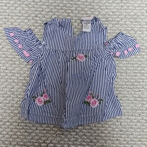 Girls striped floral shirt